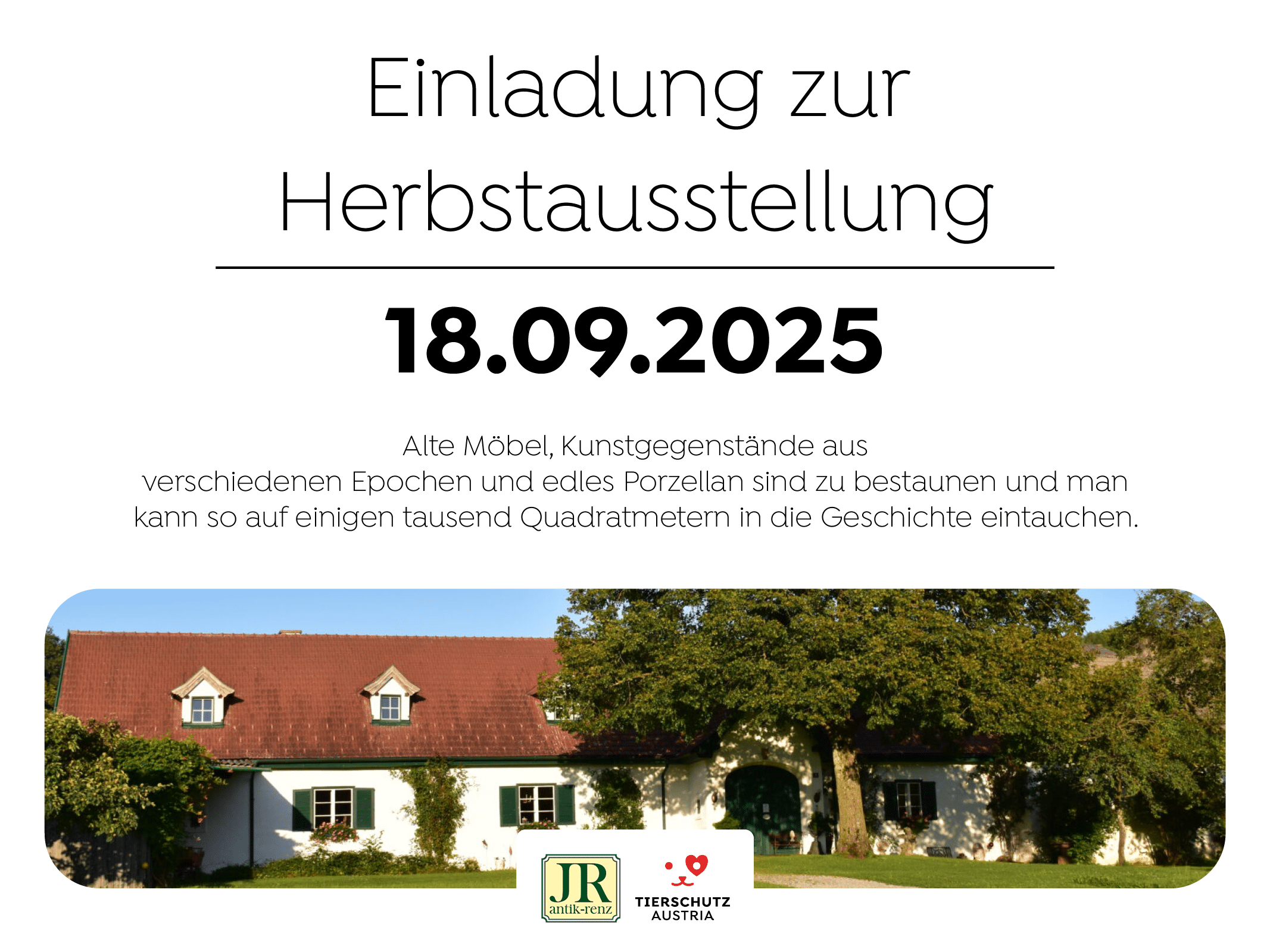 Der renommierte Antiquitätenhändler Josef Renz – lädt Freundinnen und Freunde des Wiener Tierschutzvereins in sein Antiquitäten-Zentrums in Kreisbach ein.